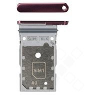 SIM Tray DS für S908B Samsung Galaxy S22 Ultra - burgundy
