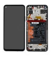 Display (LCD + Touch) + Frame + Battery für Huawei P40 Lite 5G - midnight black