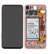 Display (LCD + Touch) + Frame + Battery für G970F Samsung Galaxy S10e - flamingo pink