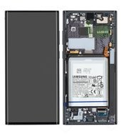 Display (LCD + Touch) + Frame + Battery für S908B Samsung Galaxy S22 Ultra - phantom black