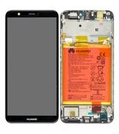 Display (LCD + Touch) + Frame + Battery für FIG-L31 Huawei P Smart - black