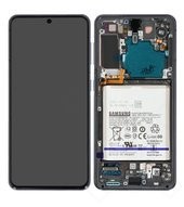 Display (LCD + Touch) + Frame + Battery für G991B Samsung Galaxy S21 - phantom grey