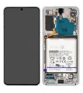 Display (LCD + Touch) + Frame + Battery für G991B Samsung Galaxy S21 - phantom white