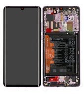 Display (LCD + Touch) + Frame + Battery für VOG-L29, VOG-L09, VOG-L04 Huawei P30 Pro - mysti lavende